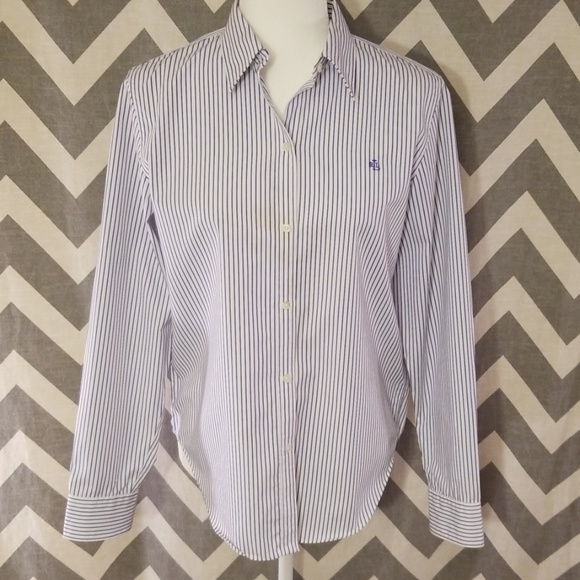 Lauren Ralph Lauren Tops - Lauren Ralph Lauren striped button down size M